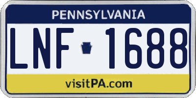 PA license plate LNF1688
