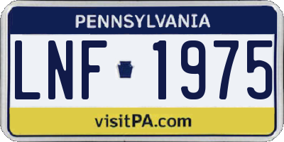 PA license plate LNF1975