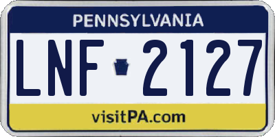 PA license plate LNF2127