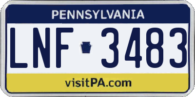 PA license plate LNF3483