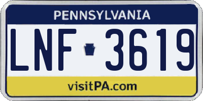 PA license plate LNF3619