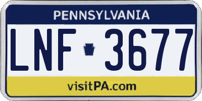 PA license plate LNF3677