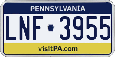 PA license plate LNF3955