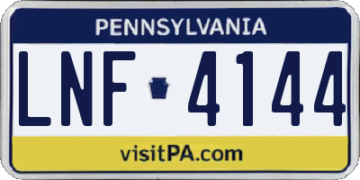 PA license plate LNF4144