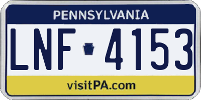 PA license plate LNF4153