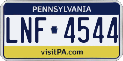 PA license plate LNF4544