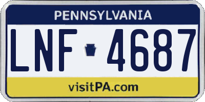 PA license plate LNF4687
