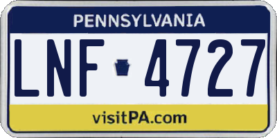 PA license plate LNF4727
