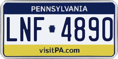 PA license plate LNF4890