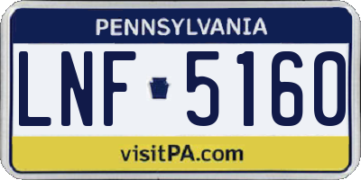 PA license plate LNF5160