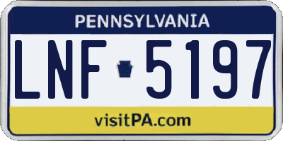 PA license plate LNF5197
