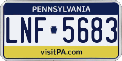 PA license plate LNF5683