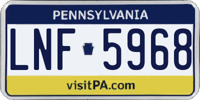 PA license plate LNF5968