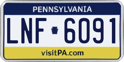 PA license plate LNF6091
