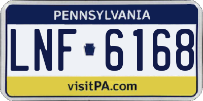 PA license plate LNF6168