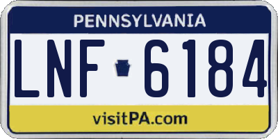 PA license plate LNF6184