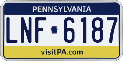 PA license plate LNF6187