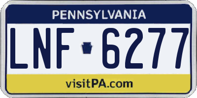 PA license plate LNF6277