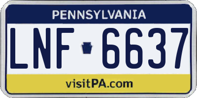 PA license plate LNF6637