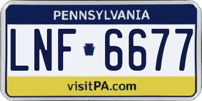 PA license plate LNF6677