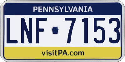 PA license plate LNF7153