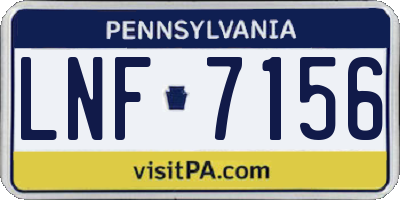 PA license plate LNF7156
