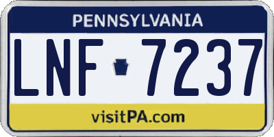 PA license plate LNF7237