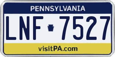PA license plate LNF7527