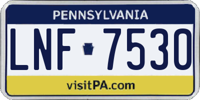PA license plate LNF7530