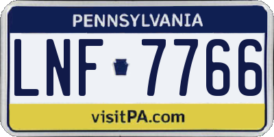 PA license plate LNF7766