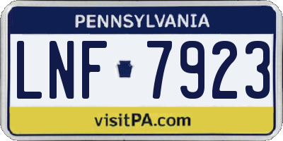 PA license plate LNF7923