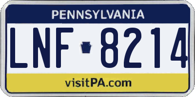 PA license plate LNF8214