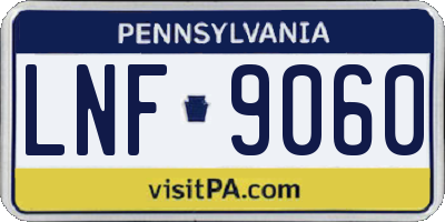 PA license plate LNF9060