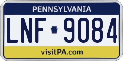 PA license plate LNF9084