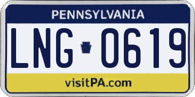 PA license plate LNG0619