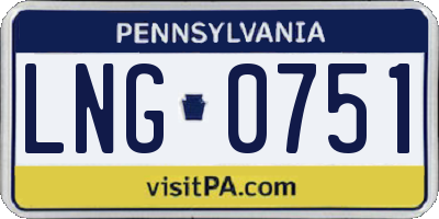 PA license plate LNG0751