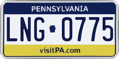PA license plate LNG0775