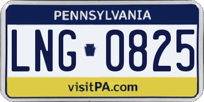 PA license plate LNG0825