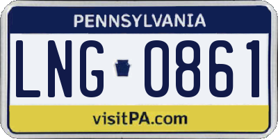 PA license plate LNG0861