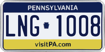PA license plate LNG1008