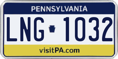 PA license plate LNG1032
