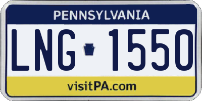 PA license plate LNG1550