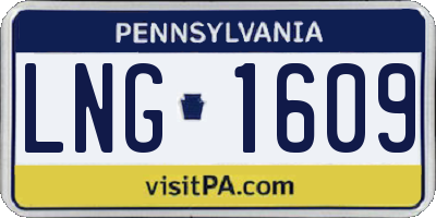 PA license plate LNG1609