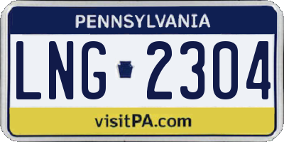 PA license plate LNG2304