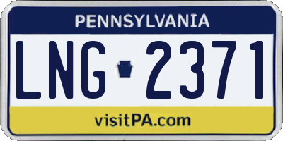 PA license plate LNG2371