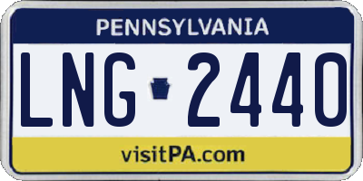 PA license plate LNG2440