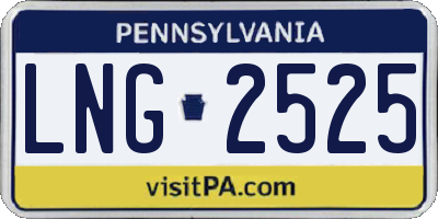 PA license plate LNG2525