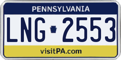 PA license plate LNG2553