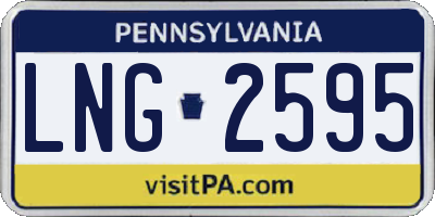 PA license plate LNG2595