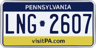 PA license plate LNG2607
